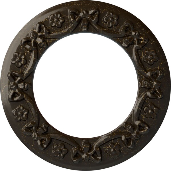 Ekena Millwork Ribbon with Bow Medallion (Canopies up to 7 1/2"), 12 1/4"OD x 7 1/2"ID x 7/8"P, Stone Hearth CM12RISHC - main